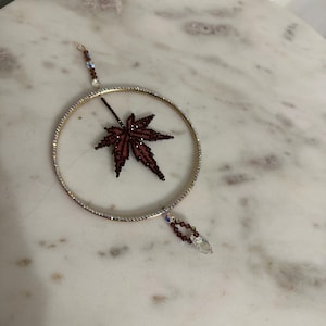 Petite Pressed Leaf crystal Sun Catcher